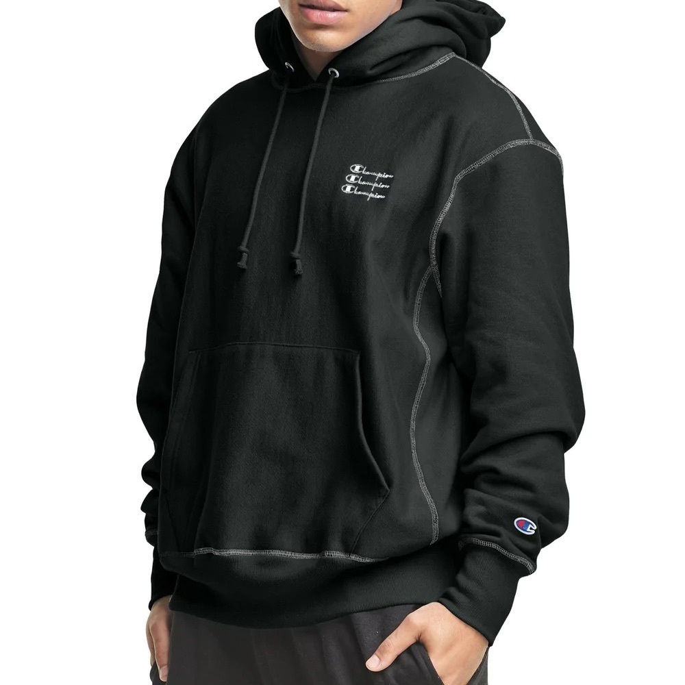 Champion Reverse Weave Contrast Stitching Triple Logo Mens hoodie.Small /medium